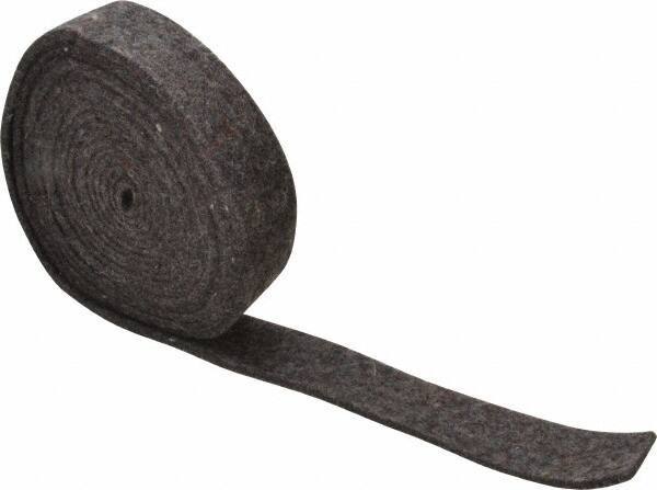 Made in USA - 1/8 Inch Thick x 1 Inch Wide x 10 Ft. Long, Felt Stripping - Gray, Plain Backing - Best Tool & Supply