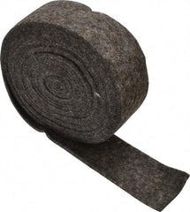 Made in USA - 1/8 Inch Thick x 1-1/2 Inch Wide x 10 Ft. Long, Felt Stripping - Gray, Plain Backing - Best Tool & Supply