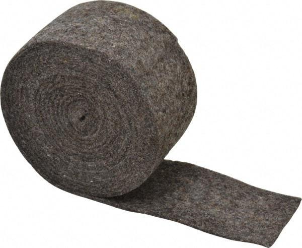 Made in USA - 1/8 Inch Thick x 2 Inch Wide x 10 Ft. Long, Felt Stripping - Gray, Plain Backing - Best Tool & Supply