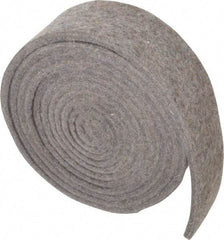 Made in USA - 1/4 Inch Thick x 2 Inch Wide x 10 Ft. Long, Felt Stripping - Gray, Plain Backing - Best Tool & Supply