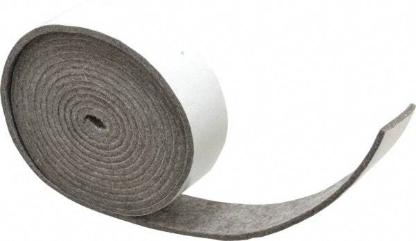 Made in USA - 1/8 Inch Thick x 1-1/2 Inch Wide x 10 Ft. Long, Felt Stripping - Gray, Adhesive Backing - Best Tool & Supply