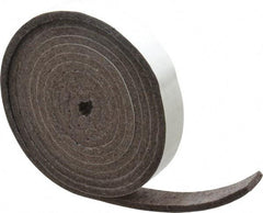 Made in USA - 1/4 Inch Thick x 1 Inch Wide x 10 Ft. Long, Felt Stripping - Gray, Adhesive Backing - Best Tool & Supply