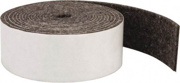 Made in USA - 1/8 Inch Thick x 1-1/2 Inch Wide x 10 Ft. Long, Felt Stripping - Gray, Adhesive Backing - Best Tool & Supply