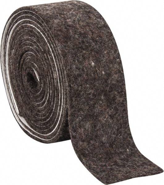 Made in USA - 1/8 Inch Thick x 2 Inch Wide x 10 Ft. Long, Felt Stripping - Gray, Adhesive Backing - Best Tool & Supply