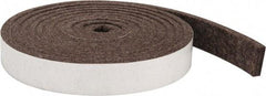 Made in USA - 1/4 Inch Thick x 1 Inch Wide x 10 Ft. Long, Felt Stripping - Gray, Adhesive Backing - Best Tool & Supply