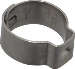 Oetiker - 11.4 to 13.3mm, 1-Ear Clamp - 1/2" Noml Size, 6mm Inner Width, 7mm Wide x 0.6mm Thick, Stainless Steel - Best Tool & Supply