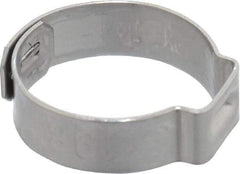 Oetiker - 17 to 19.8mm, 1-Ear Clamp - 3/4" Noml Size, 9mm Inner Width, 7mm Wide x 0.6mm Thick, Stainless Steel - Best Tool & Supply