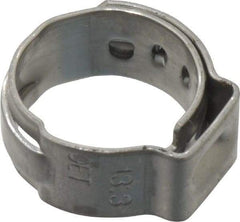 Oetiker - Stepless Ear Clamp - 1/2" Noml Size, 8mm Inner Width, 7mm Wide x 0.6mm Thick, Stainless Steel - Best Tool & Supply