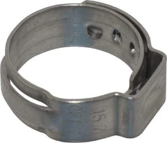 Oetiker - Stepless Ear Clamp - 5/8" Noml Size, 8mm Inner Width, 7mm Wide x 0.6mm Thick, Stainless Steel - Best Tool & Supply