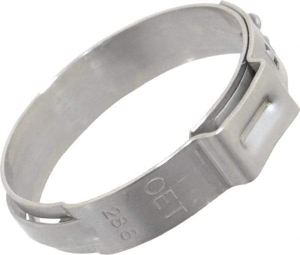 Oetiker - Stepless Ear Clamp - 1-1/8" Noml Size, 10mm Inner Width, 7mm Wide x 0.6mm Thick, Stainless Steel - Best Tool & Supply