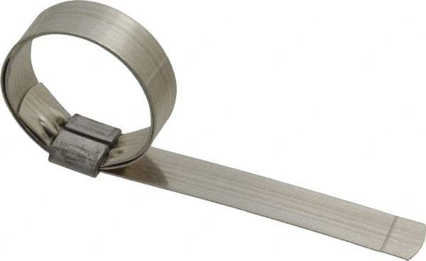 IDEAL TRIDON - 1-1/2" ID, Grade 201, Stainless Steel Preformed J-Type Clamp - 5/8" Wide x 0.03" Thick - Best Tool & Supply