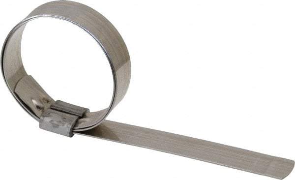 IDEAL TRIDON - 1-3/4" ID, Grade 201, Stainless Steel Preformed J-Type Clamp - 5/8" Wide x 0.03" Thick - Best Tool & Supply