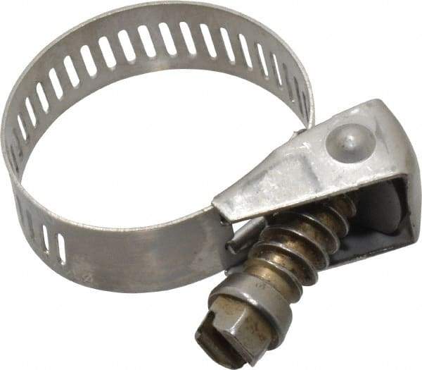 IDEAL TRIDON - SAE Size 12, 1/2 to 1-1/4" Diam, Stainless Steel Quick Release Worm Drive Clamp - 1/2" Wide, Material Grade 301, Series 550 - Best Tool & Supply