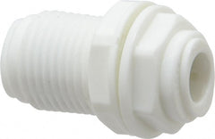 Push-To-Connect Tube Fitting: Bulkhead Union, 3/8″ OD Polyoxymethylene, 150 psi