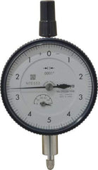 Mitutoyo - 0.05" Range, 0-5-0 Dial Reading, 0.0001" Graduation Dial Drop Indicator - 2-3/16" Dial, 0.01" Range per Revolution, 0.0002" Accuracy, Revolution Counter - Best Tool & Supply