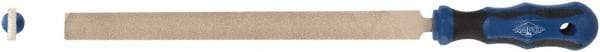 Ampco - 15" Long, Smooth Cut, Flat American-Pattern File - Double Cut, 0.81" Overall Thickness, Handle - Best Tool & Supply