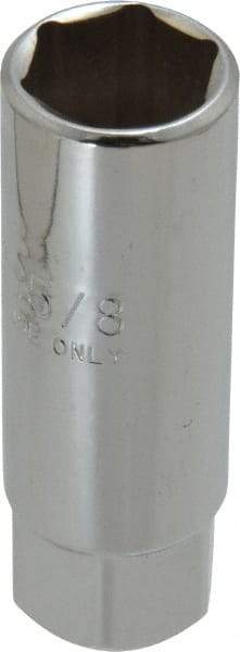 Proto - 5/8", 3/8" Drive, Spark Plug Hand Socket - 6 Points, 2-1/2" OAL, Chrome Finish - Best Tool & Supply