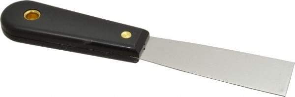 Value Collection - 1-1/4" Wide Stainless Steel Putty Knife - Stiff, Nylon Handle, 7.68" OAL - Best Tool & Supply