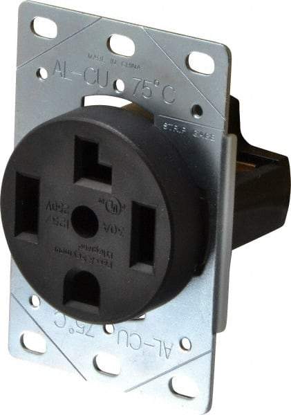 Pass & Seymour - 125/250 VAC, 30 Amp, 14-30R NEMA Configuration, Brown, Industrial Grade, Self Grounding Single Receptacle - 1 Phase, 3 Poles, 4 Wire, Flush Mount - Best Tool & Supply