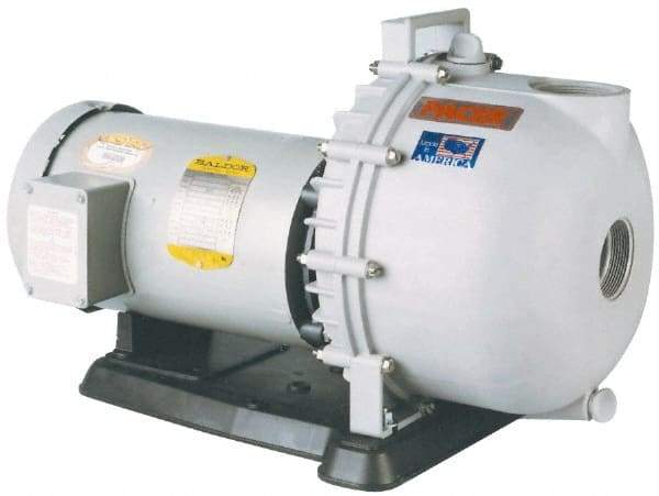 Value Collection - 115/230 Volt, 1 Phase, 5 HP, Self Priming Pump - 3 Inch Inlet, 270 Max GPM, TEFC Motor, Polyester Housing and Impeller, Carbon Ceramic Seal - Best Tool & Supply