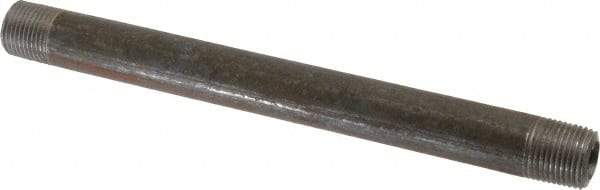 Made in USA - Schedule 80, 3/8" Diam x 7" Long Black Pipe Nipple - Threaded - Best Tool & Supply