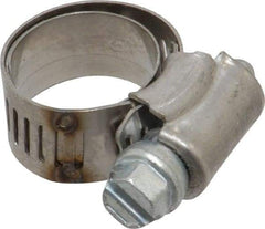 IDEAL TRIDON - SAE Size 6, 1/2 to 7/8" Diam, Stainless Steel Shielded Worm Drive Clamp - Material Grade 201, Series 613 - Best Tool & Supply