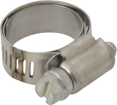 IDEAL TRIDON - SAE Size 10, 11/16 to 1-1/16" Diam, Stainless Steel Shielded Worm Drive Clamp - Material Grade 201, Series 613 - Best Tool & Supply