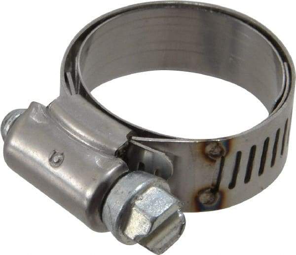 IDEAL TRIDON - SAE Size 12, 11/16 to 1-1/4" Diam, Stainless Steel Shielded Worm Drive Clamp - Material Grade 201, Series 613 - Best Tool & Supply