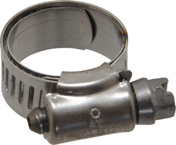 IDEAL TRIDON - SAE Size 8, 5/8 to 1" Diam, Stainless Steel Shielded Worm Drive Clamp - Material Grade 301, Series 615 - Best Tool & Supply