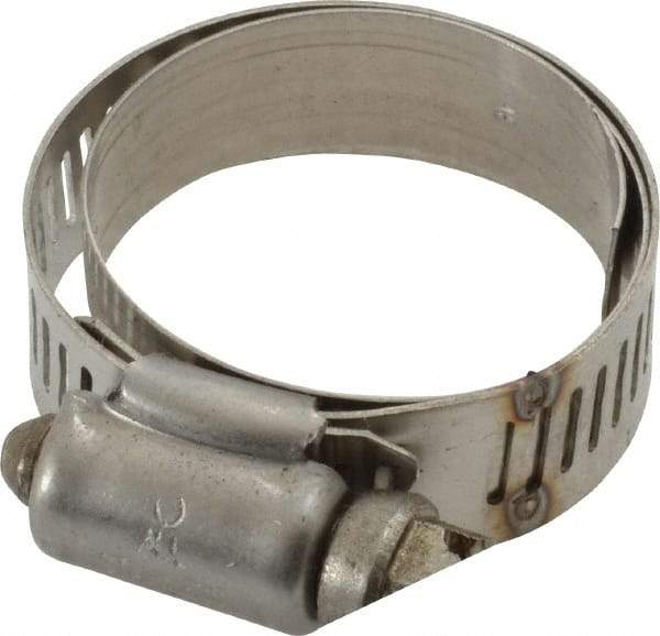 IDEAL TRIDON - SAE Size 16, 3/4 to 1-1/2" Diam, Stainless Steel Shielded Worm Drive Clamp - Material Grade 301, Series 615 - Best Tool & Supply