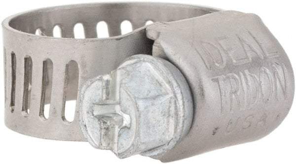 IDEAL TRIDON - SAE Size 4, 5/16 to 5/8" Diam, Stainless Steel Miniature Worm Drive Clamp - 5/16" Wide, Material Grade 301, Series 325 - Best Tool & Supply