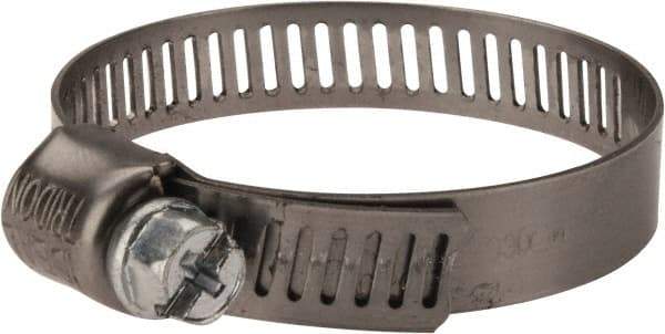 IDEAL TRIDON - SAE Size 20, 7/8 to 1-3/4" Diam, Stainless Steel Miniature Worm Drive Clamp - 5/16" Wide, Material Grade 301, Series 325 - Best Tool & Supply