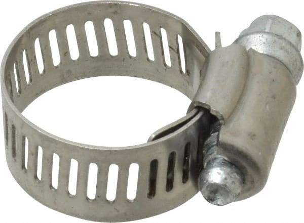 IDEAL TRIDON - SAE Size 10, 9/16 to 1-1/16" Diam, Stainless Steel Worm Drive Clamp - 1/2" Wide, Material Grade 201, Series 611 - Best Tool & Supply