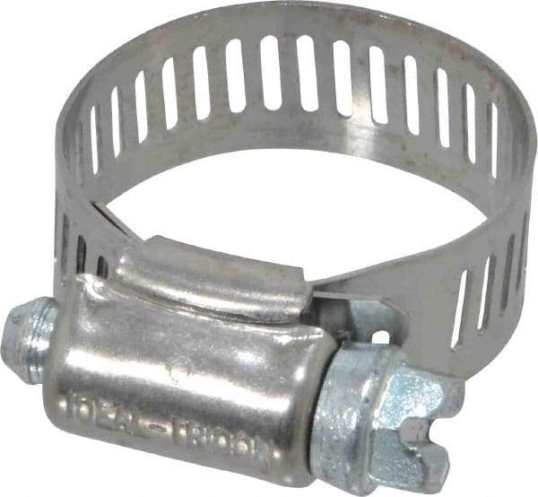 IDEAL TRIDON - SAE Size 12, 9/16 to 1-1/4" Diam, Stainless Steel Worm Drive Clamp - 1/2" Wide, Material Grade 201, Series 611 - Best Tool & Supply