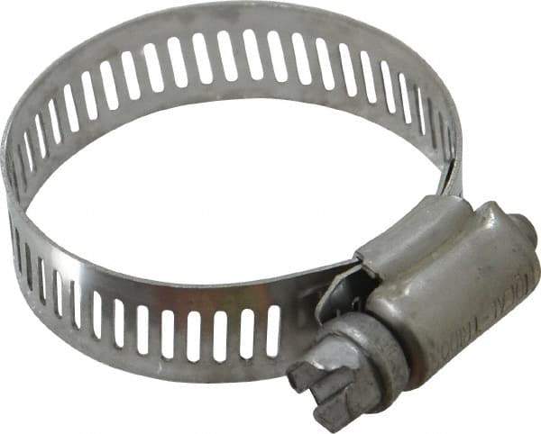 IDEAL TRIDON - SAE Size 20, 3/4 to 1-3/4" Diam, Stainless Steel Worm Drive Clamp - 1/2" Wide, Material Grade 201, Series 611 - Best Tool & Supply