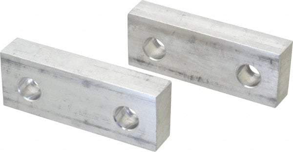 Gibraltar - 4" Wide x 1-1/2" High x 3/4" Thick, Flat/No Step Vise Jaw - Soft, Aluminum, Fixed Jaw, Compatible with 4" Vises - Best Tool & Supply