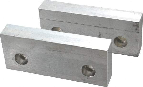 Gibraltar - 6" Wide x 2-1/2" High x 1" Thick, Flat/No Step Vise Jaw - Soft, Aluminum, Fixed Jaw, Compatible with 6" Vises - Best Tool & Supply