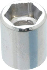 Proto - 1/2", 3/8" Drive, Standard Hand Socket - 6 Points, 7/8" OAL, Chrome Finish - Best Tool & Supply