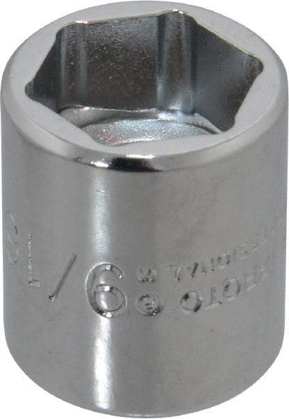 Proto - 9/16", 3/8" Drive, Standard Hand Socket - 6 Points, 7/8" OAL, Chrome Finish - Best Tool & Supply