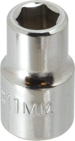 Proto - 1/2" Drive, Standard Hand Socket - 6 Points, 1-1/2" OAL, Chrome Finish - Best Tool & Supply