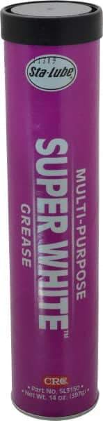 CRC - 14 oz Cartridge Lithium General Purpose Grease - White, 300°F Max Temp, NLGIG 1-1/2, - Best Tool & Supply