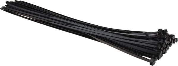 Thomas & Betts - 24" Long Black Nylon Standard Cable Tie - 175 Lb Tensile Strength, 2.15mm Thick, 7.2" Max Bundle Diam - Best Tool & Supply