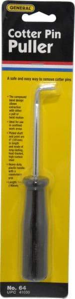 General - 7-1/2" OAL Carbon Steel Cotter Pin Puller Awl - Plastic Handle - Best Tool & Supply