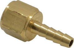 Cerro - 3/8 NPTF Thread Hose Barb x Female NPT Connector - 1/4" ID Hose, Brass - Best Tool & Supply