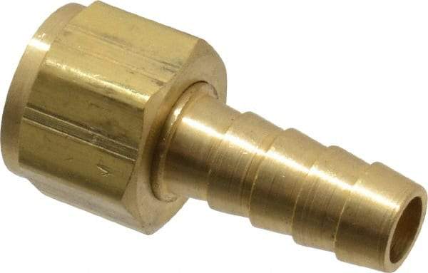 Dixon Valve & Coupling - 3/8 NPSM Thread Hose Barb Gasket Seat x Female NPSM Swivel Connector - 3/8" ID Hose, Brass - Best Tool & Supply