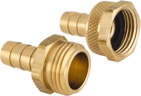 Dixon Valve & Coupling - 3/4 NH Garden Hose Fitting - Brass, Short Shank Male/Female Set Connector - Best Tool & Supply