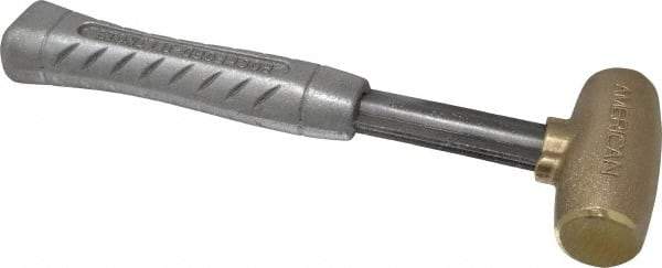 American Hammer - 2 Lb Head 1-1/4" Face Brass Head Hammer - 11-1/2" OAL, Aluminum Handle - Best Tool & Supply