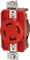 Cooper Wiring Devices - 250 VAC, 30 Amp, L15-30R NEMA, Isolated Ground Receptacle - 3 Poles, 4 Wire, Female End, Orange - Best Tool & Supply