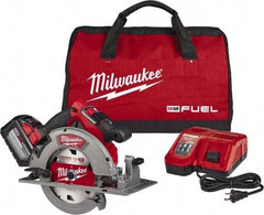 Milwaukee Tool - 18 Volt, 7-1/4" Blade, Cordless Circular Saw - 5,800 RPM, 1 Lithium-Ion Battery Included - Best Tool & Supply