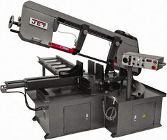 Jet - 12 x 23-1/2" Max Capacity, Semi-Automatic Step Pulley Horizontal Bandsaw - 50 to 297 SFPM Blade Speed, 230/460 Volts, 60°, 3 hp, 3 Phase - Best Tool & Supply